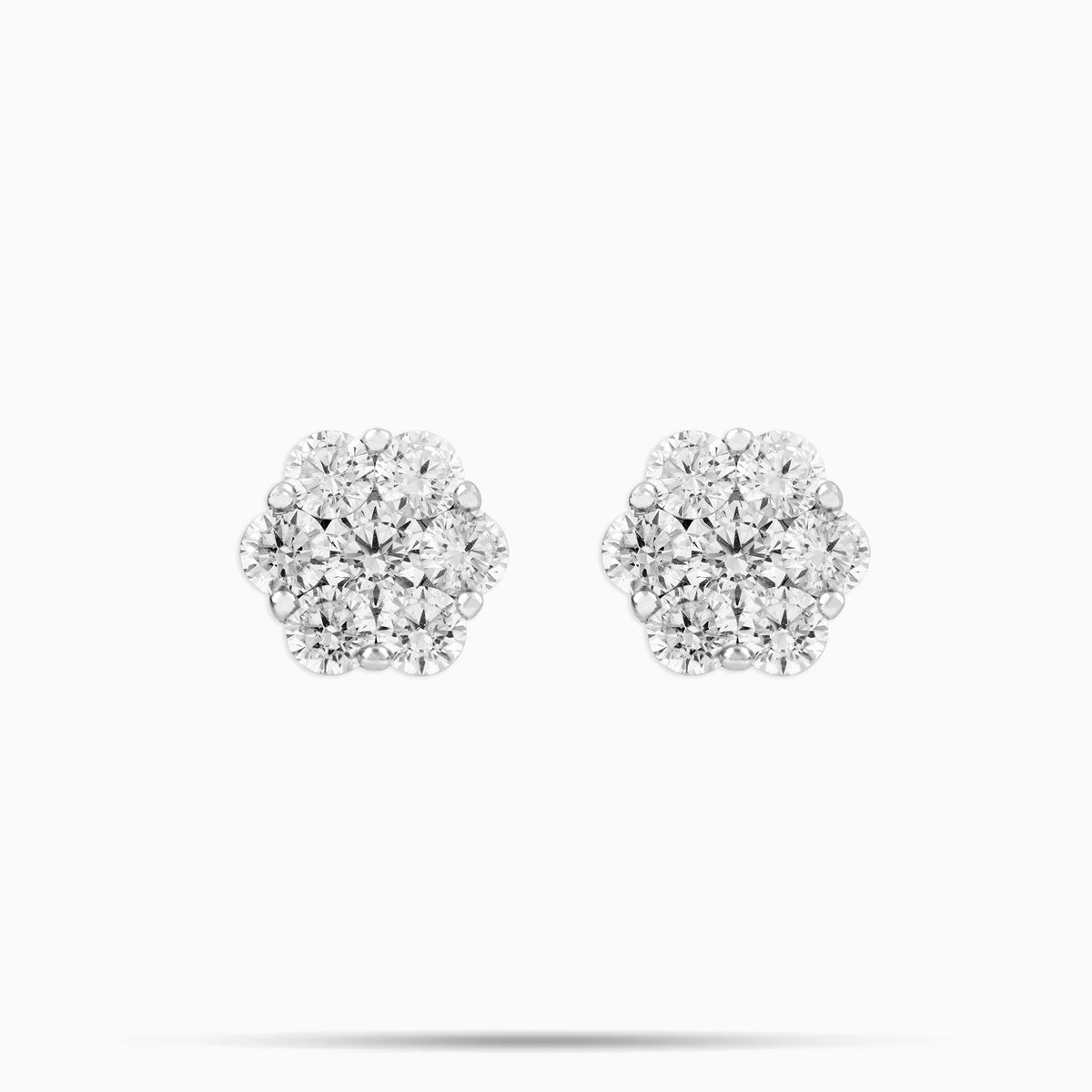 Moissanite Daisy Earrings White Gold