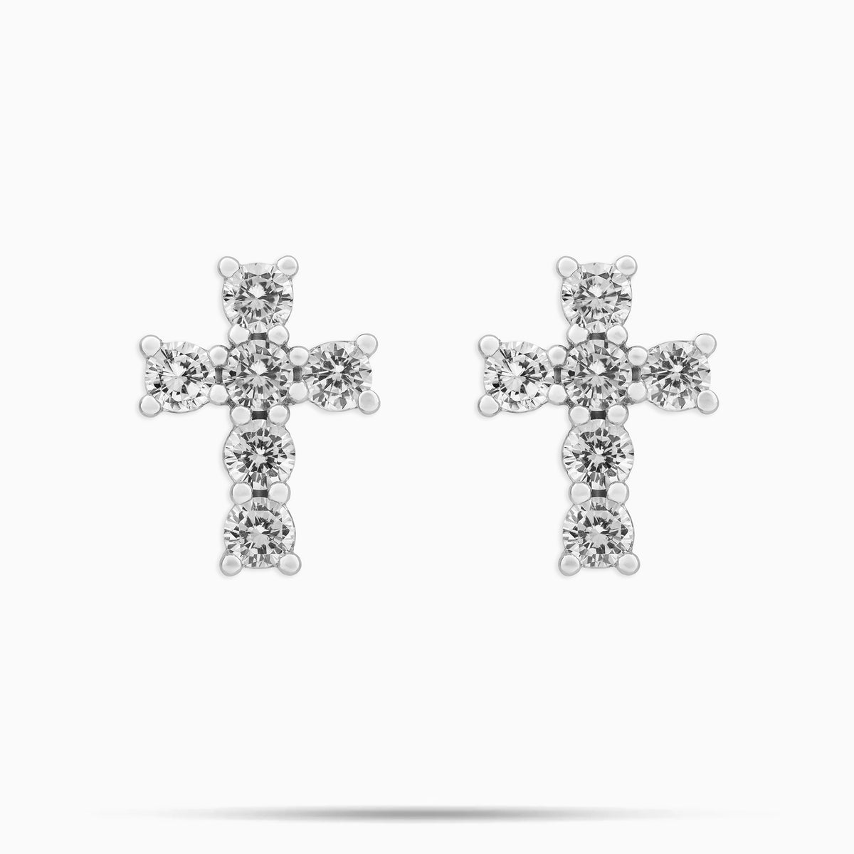 Moissanite Micro Cross Earrings