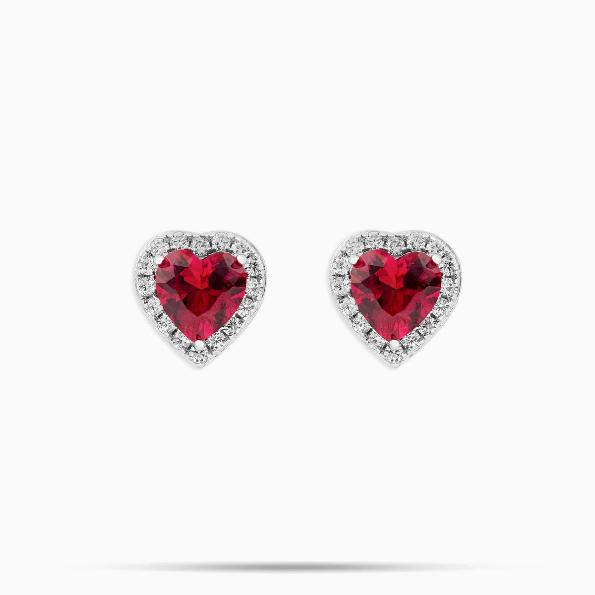 Ruby Heart Earrings