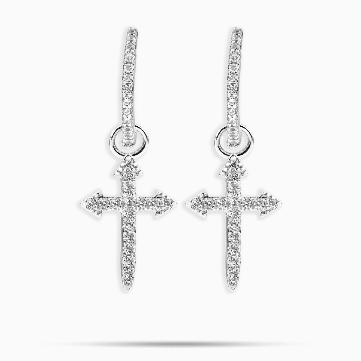 Moissanite Cross Dagger Earrings