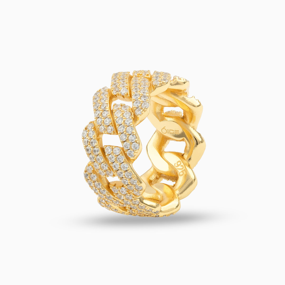 Prong Cuban Ring Gold