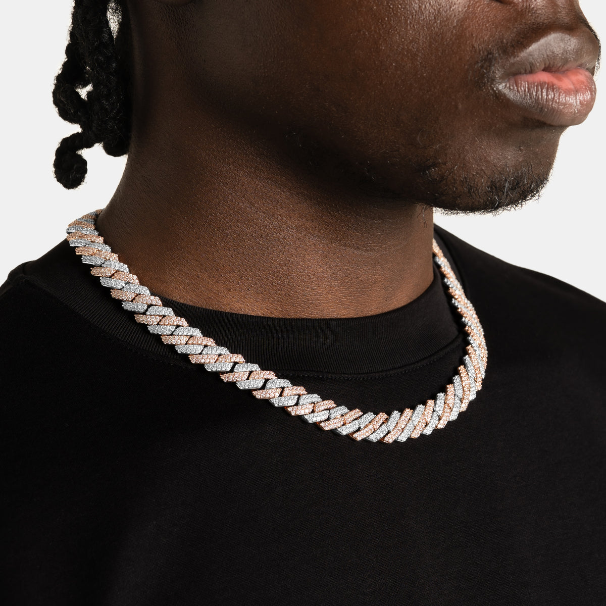 12mm Prong Cuban Chain 2 Tone