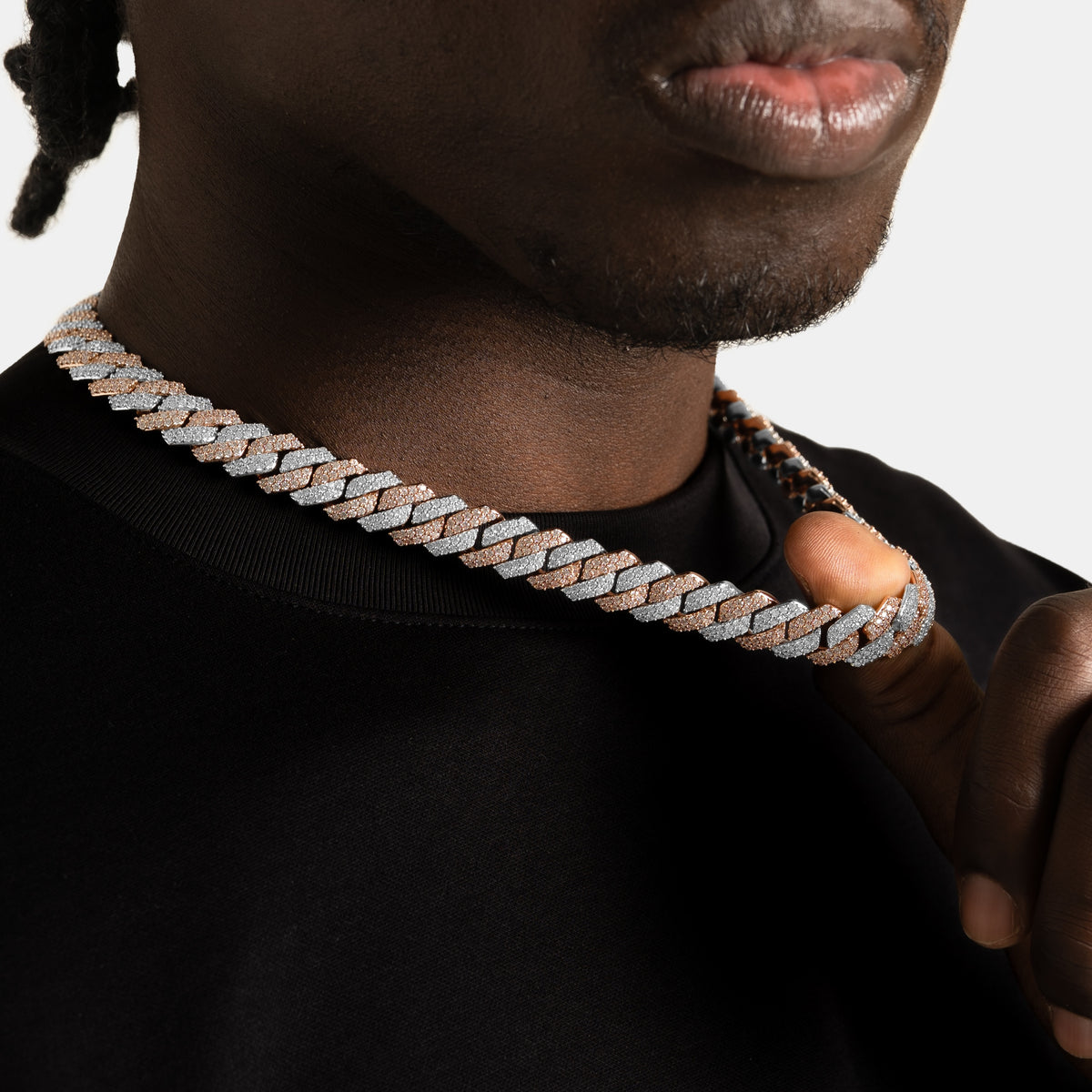 12mm Prong Cuban Chain 2 Tone