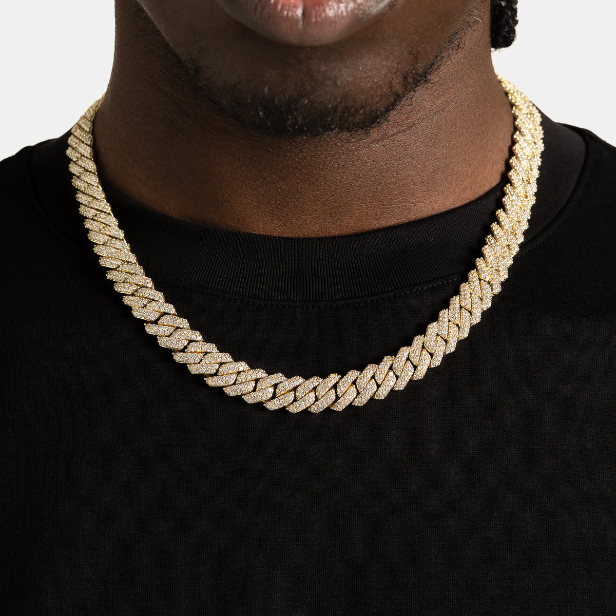 12mm Prong Cuban Chain Gold