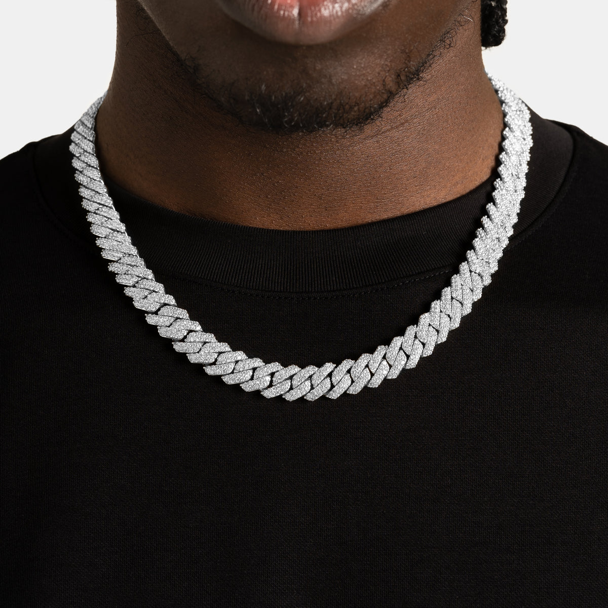 12mm Moissanite Prong Cuban Chain