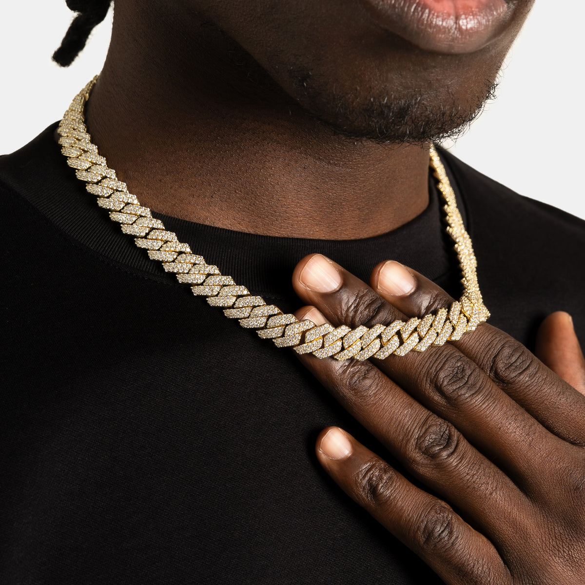 12mm Prong Cuban Chain Gold