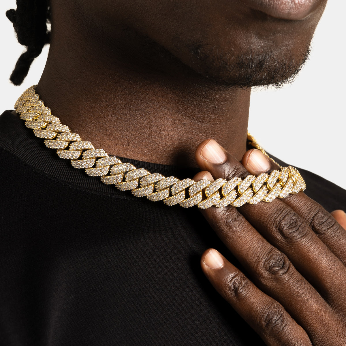 15mm Prong Cuban Chain Gold