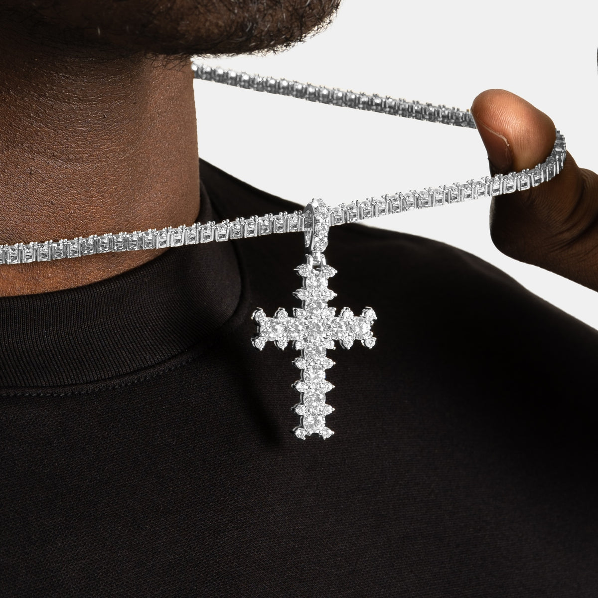 Studded Cross Pendant
