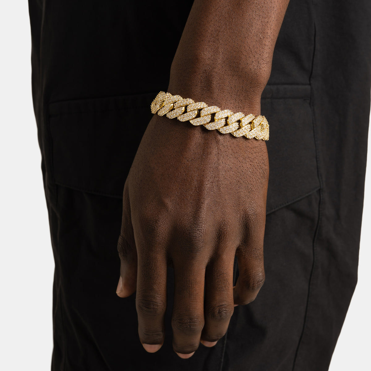 15mm Prong Cuban Bracelet Gold