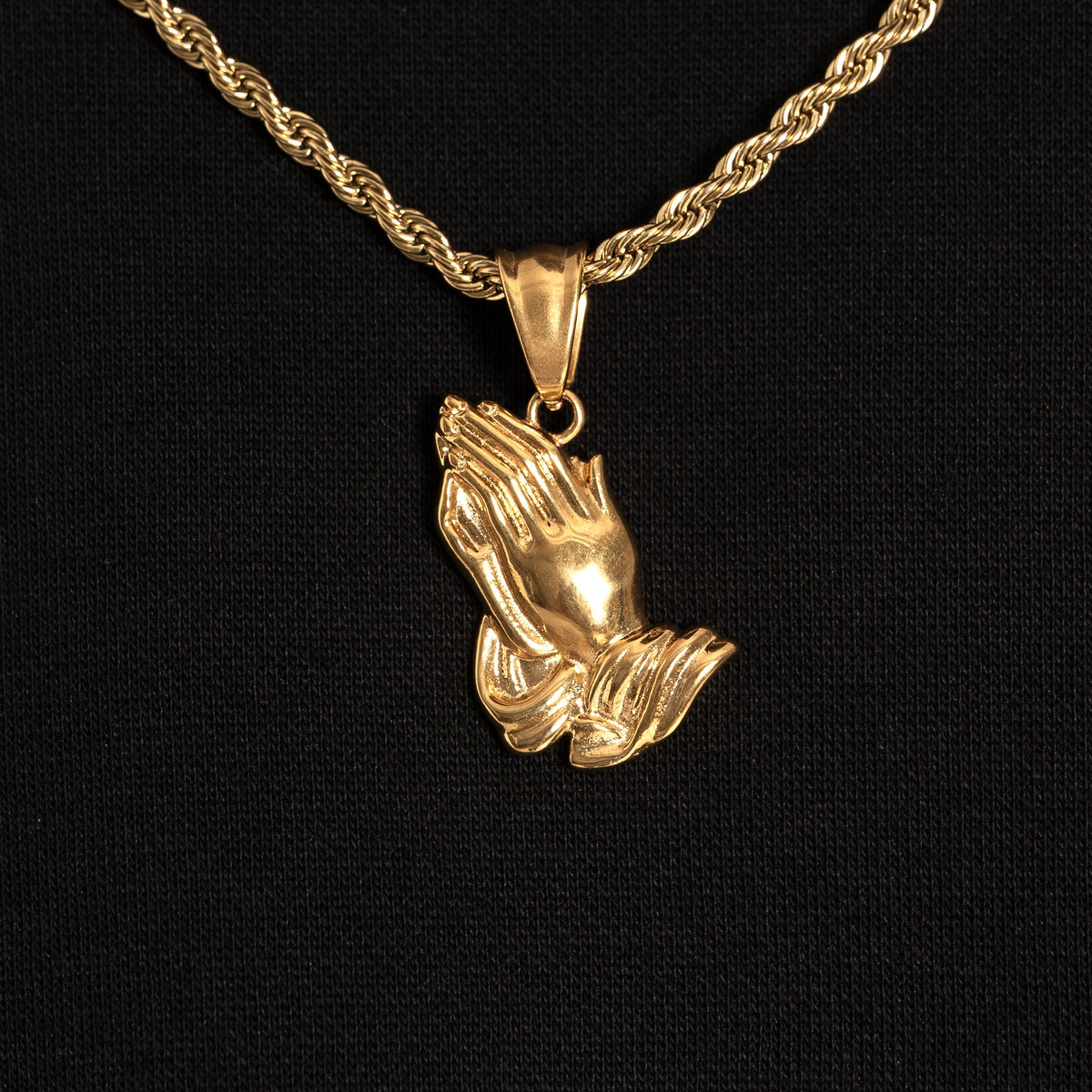 Praying Hand Pendant Gold