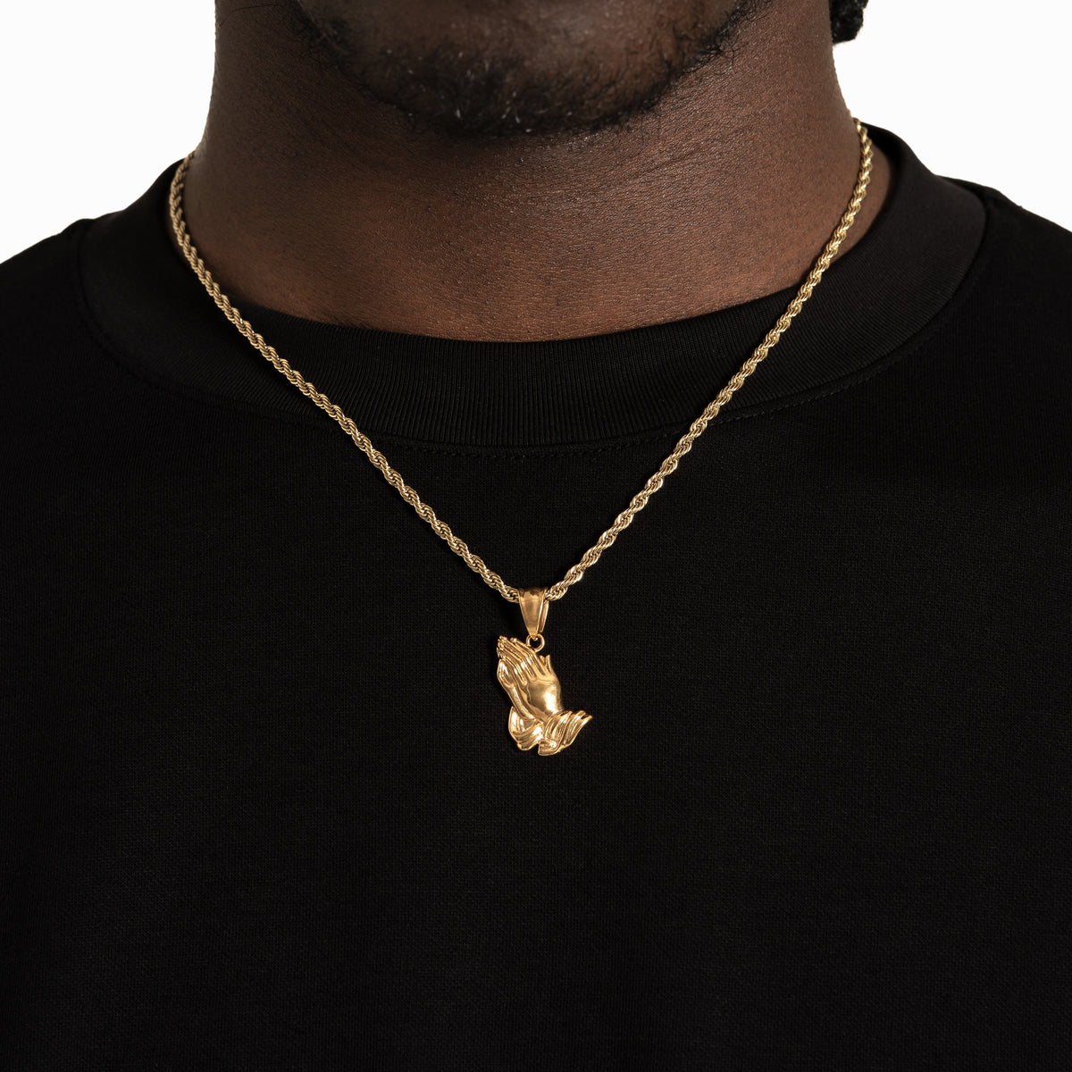 Praying Hand Pendant Gold