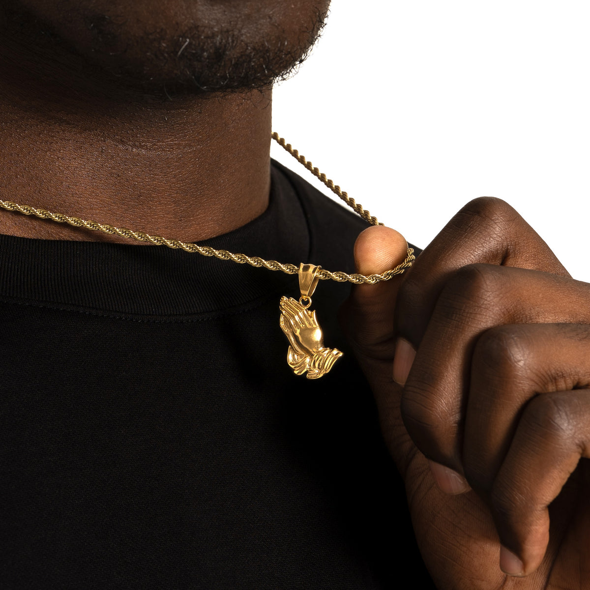 Praying Hand Pendant Gold