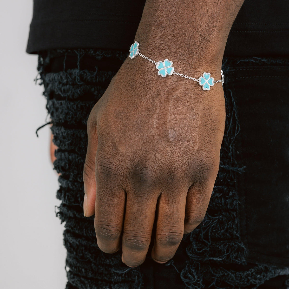 Iced Clover Bracelet 925 Silver