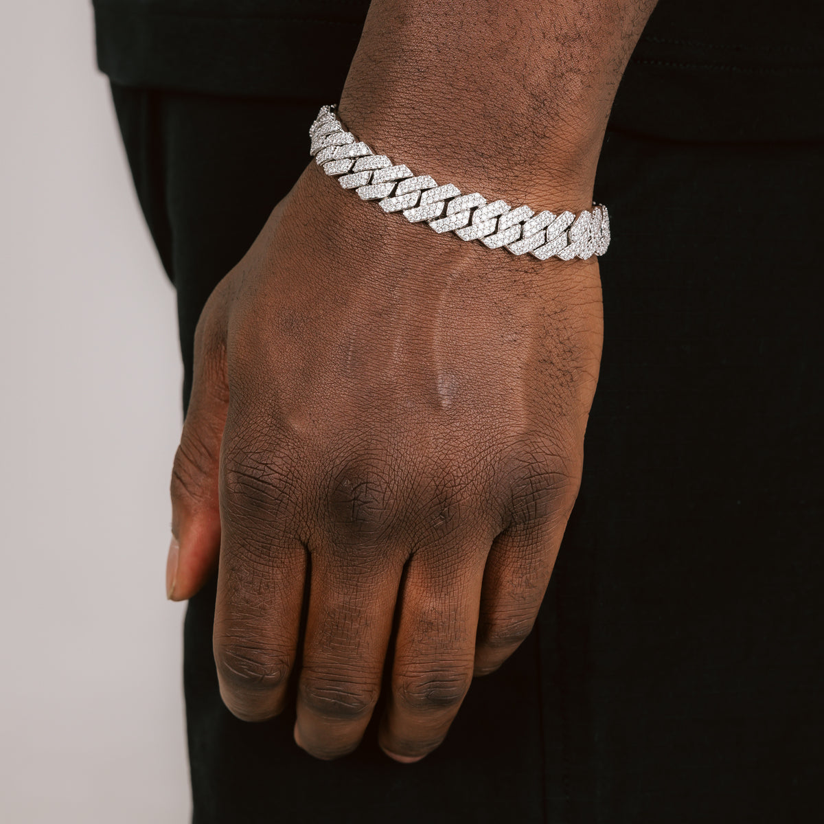 [ONE-TIME OFFER] 12mm Diamond Prong Cuban Bracelet White Gold