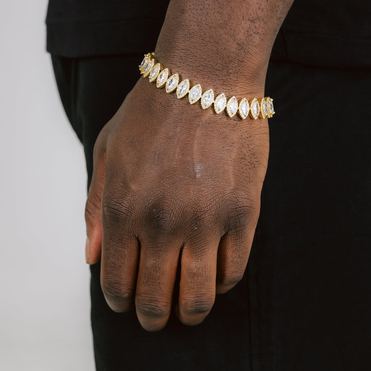 10mm Marquise Tennis Bracelet Gold