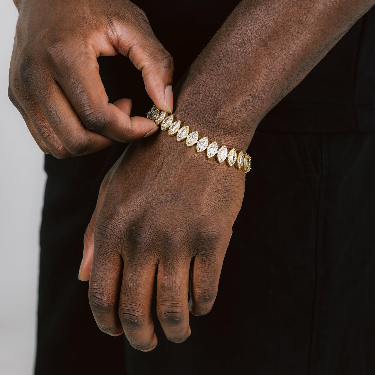 10mm Marquise Tennis Bracelet Gold