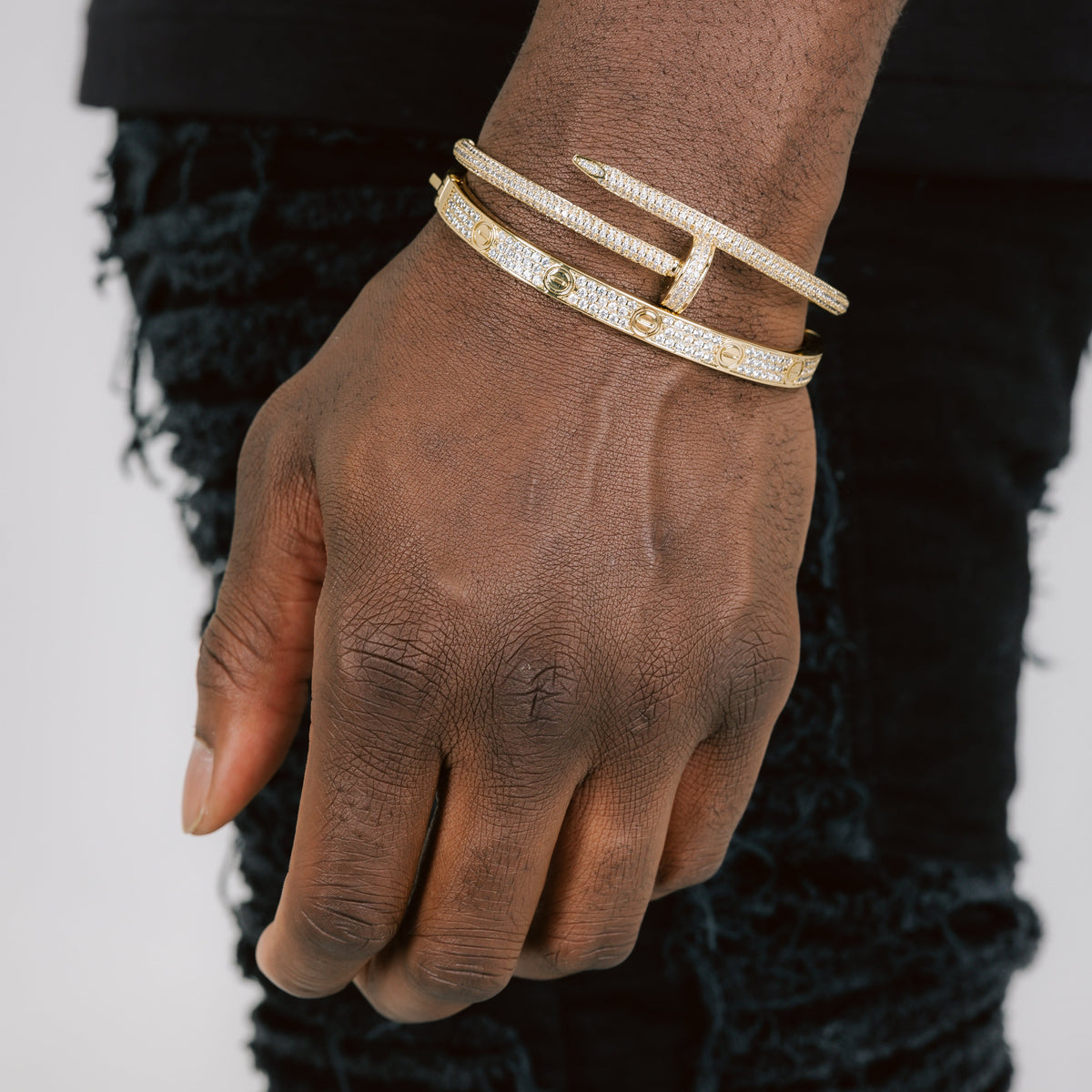 Mens Nail Bracelet | Iced Out Nail Bracelet