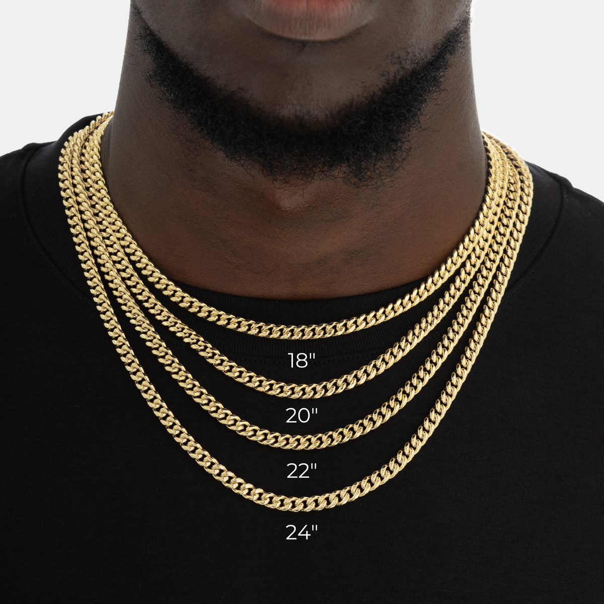 8mm Miami Cuban Chain 18k Gold