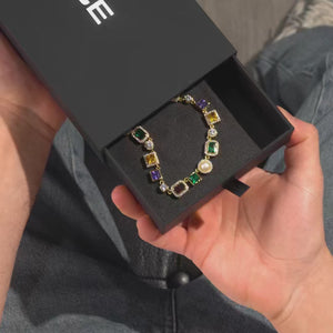 Multi Gemstone Chain 18k Gold| 6 ICE, LLC