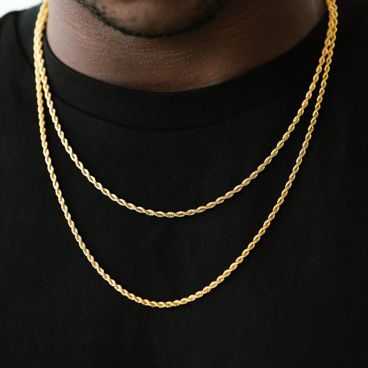 3mm Rope Chain 18k Gold