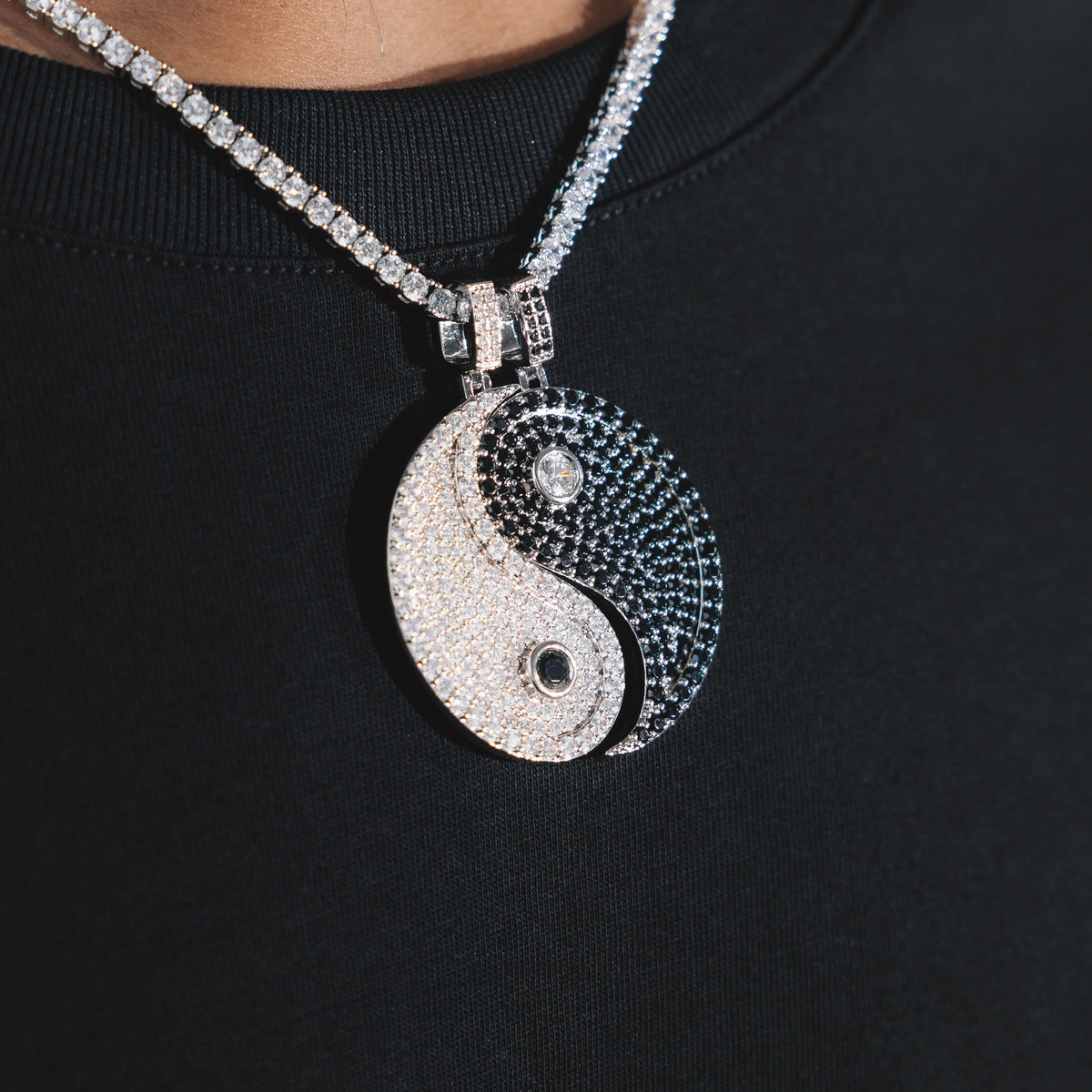 14K Gold Yin & Yang Diamond Necklace Charm