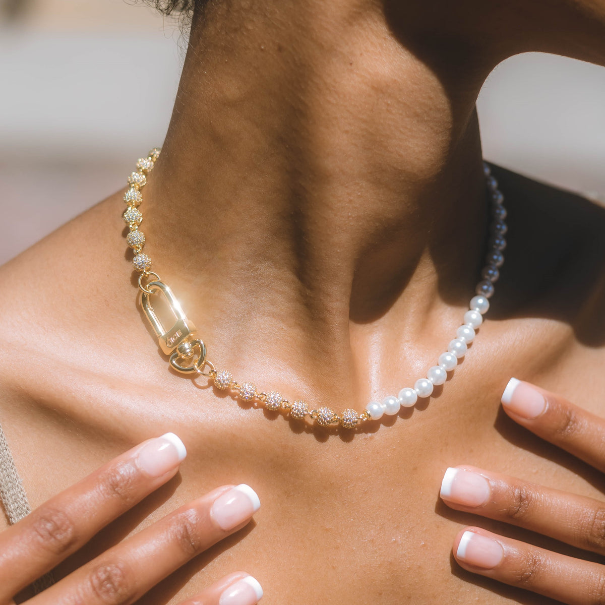 Diamond Pearl Chain 18k Gold