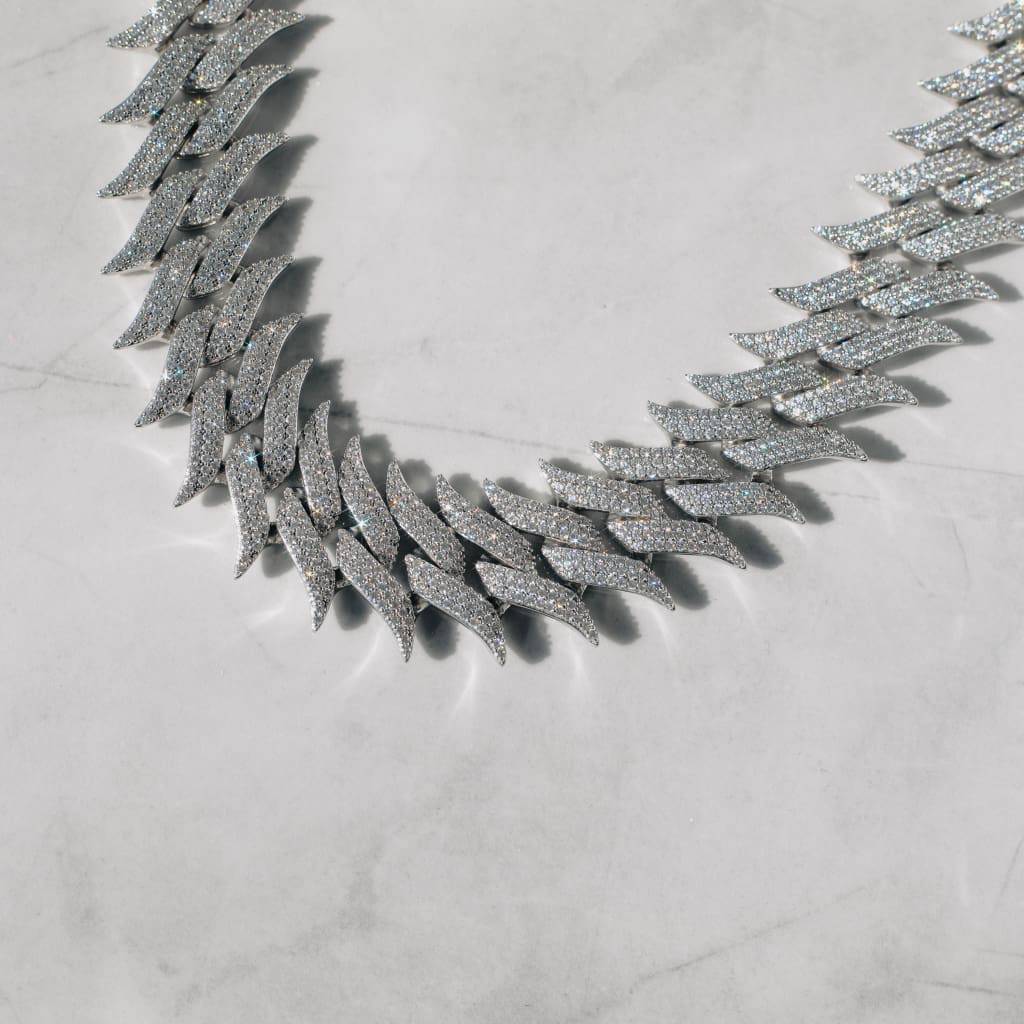30mm Spiked Cuban Chain White Gold - 6IX ICE