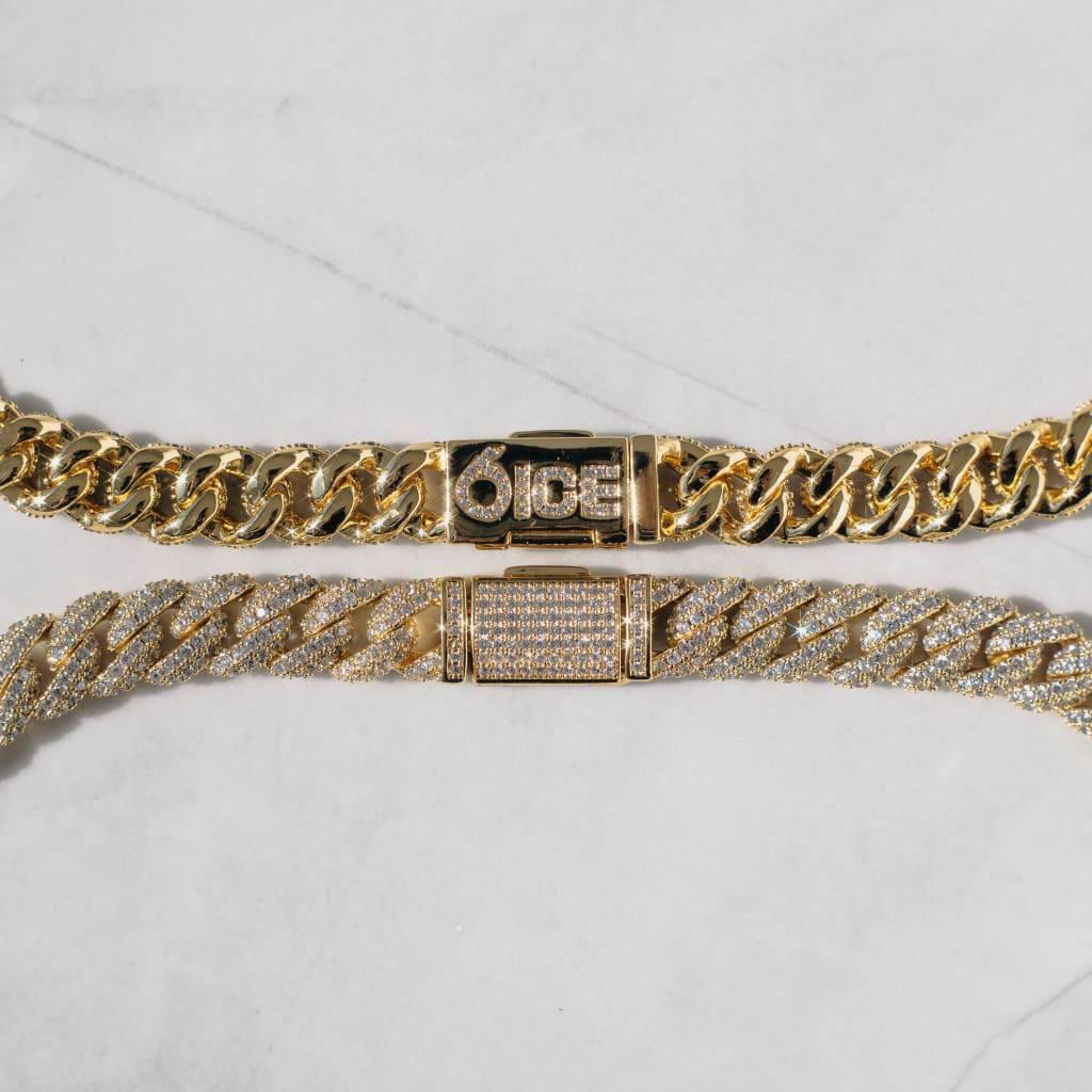 8.5mm Diamond Cuban Chain 18k Gold