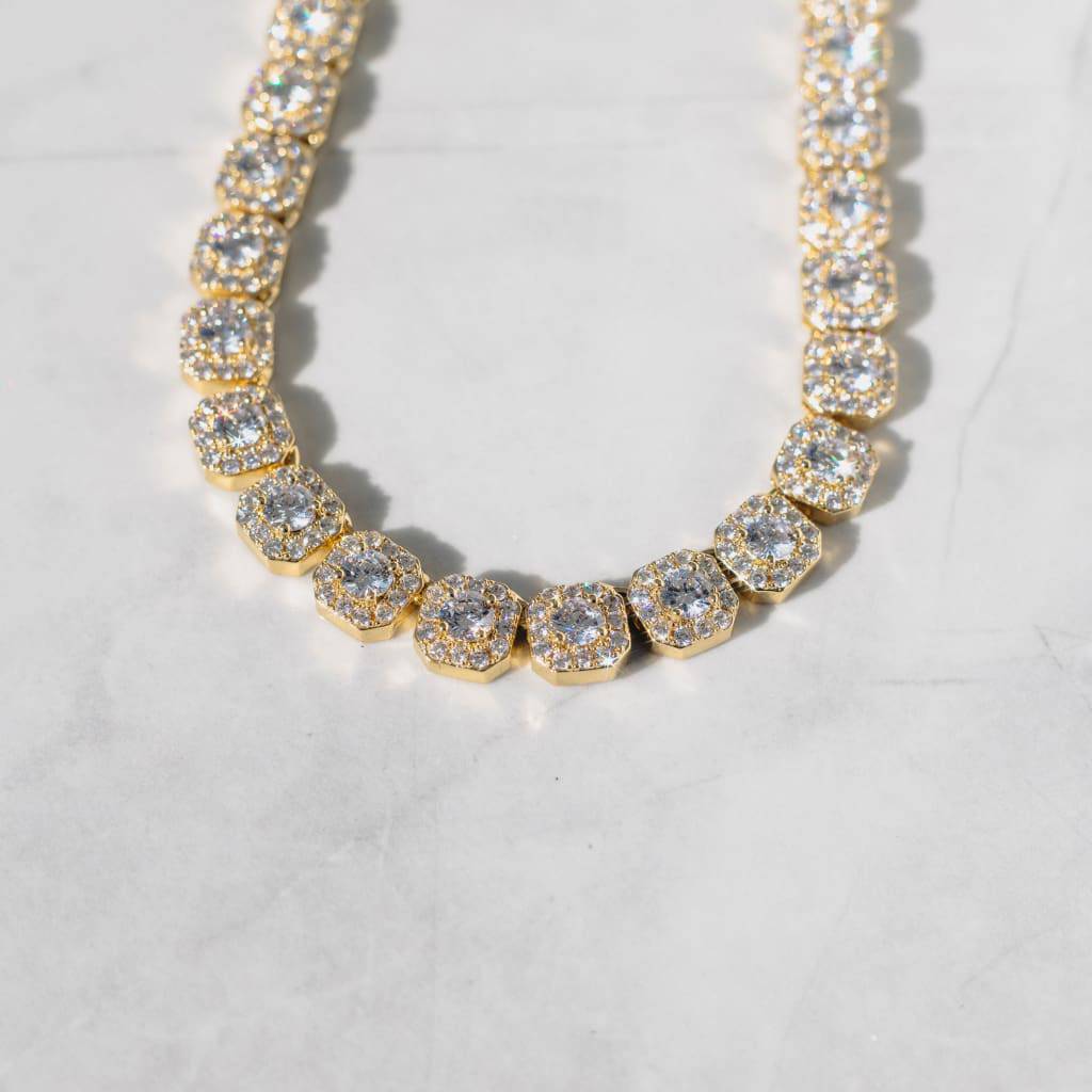 Clustered Tennis Chain 18k Gold - 6IX ICE