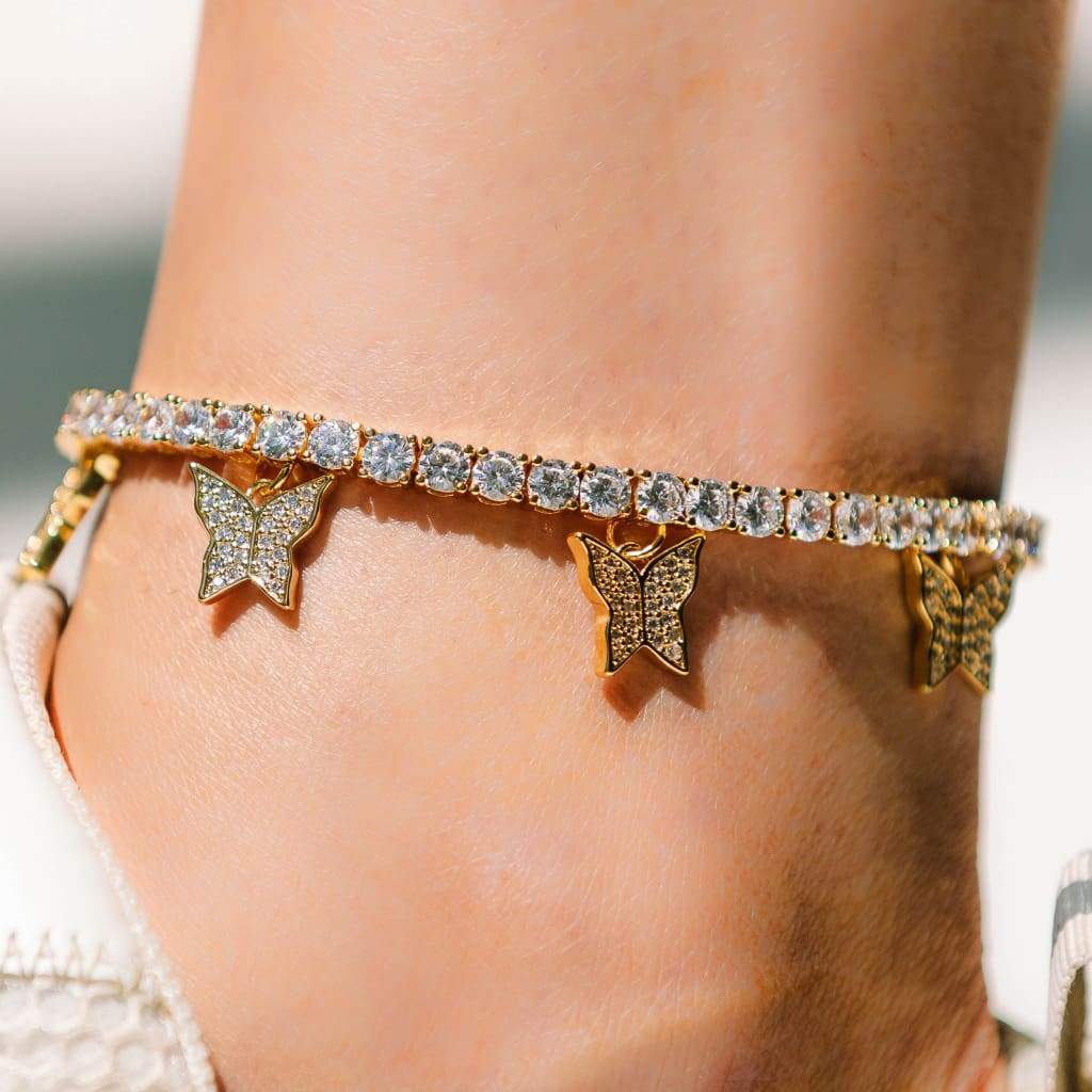 Butterfly Tennis Anklet - 6IX ICE