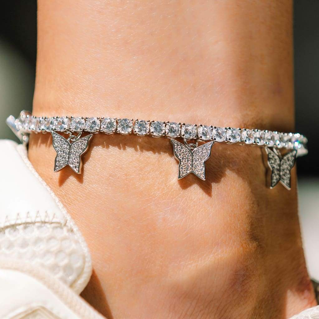 Butterfly Tennis Anklet - 6IX ICE