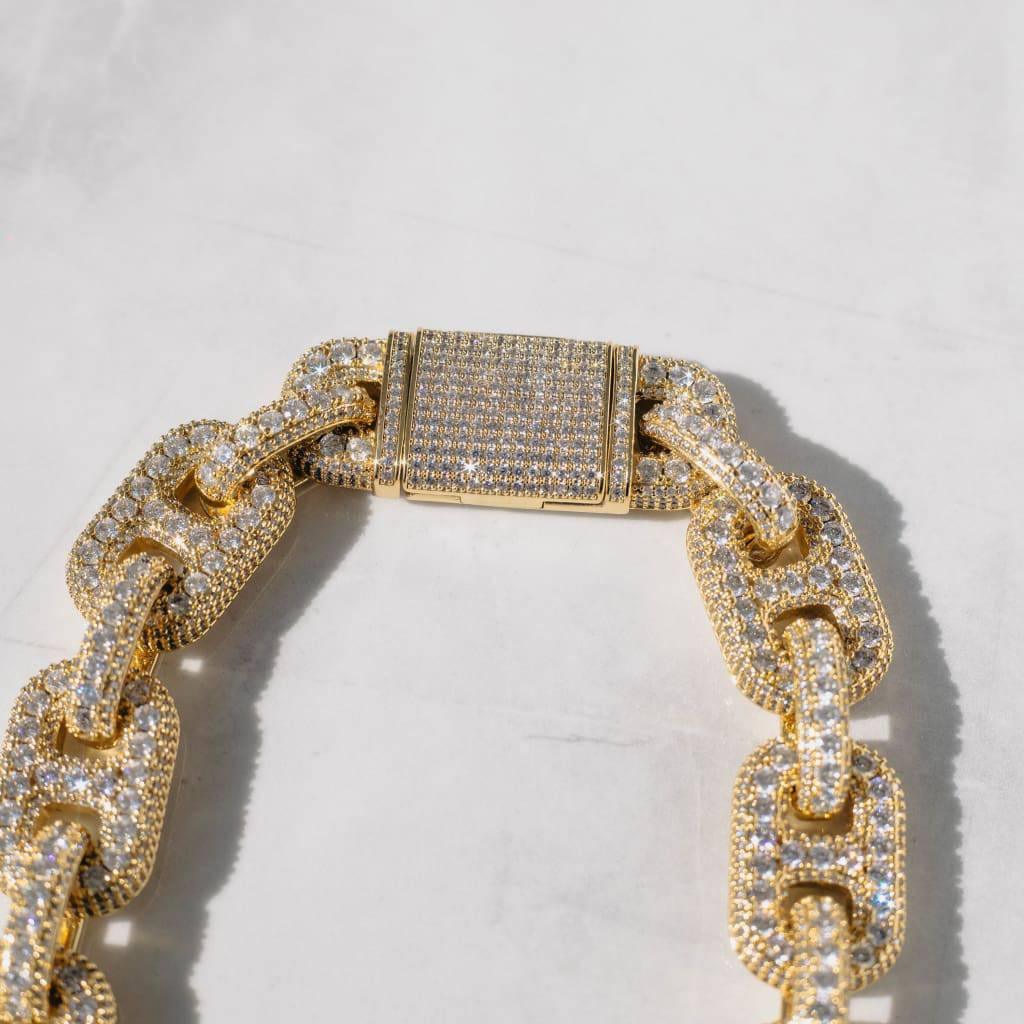 19mm G-Link Diamond Chain 18k Gold