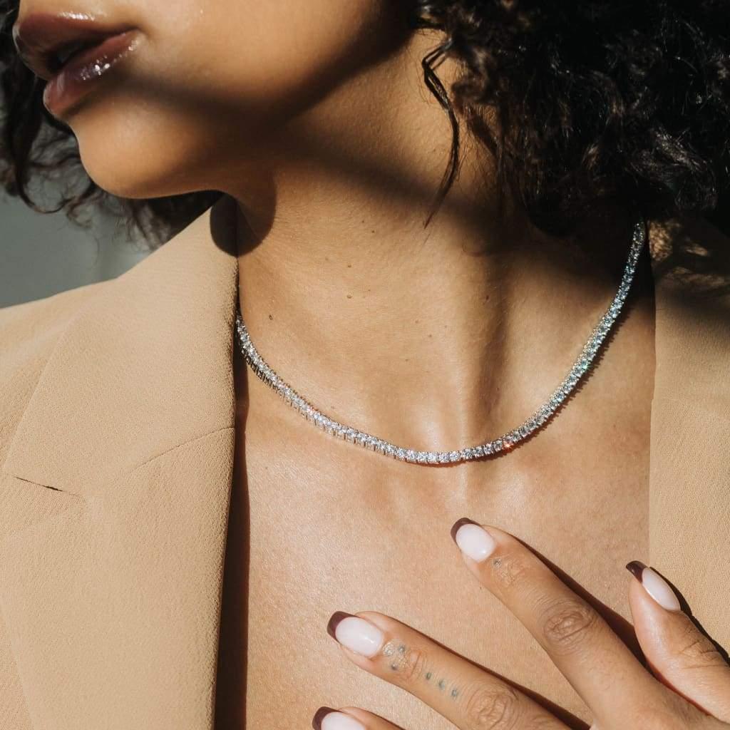 Tennis Necklace | 3mm Round Cut Diamond Tennis Chain - 6 ICE