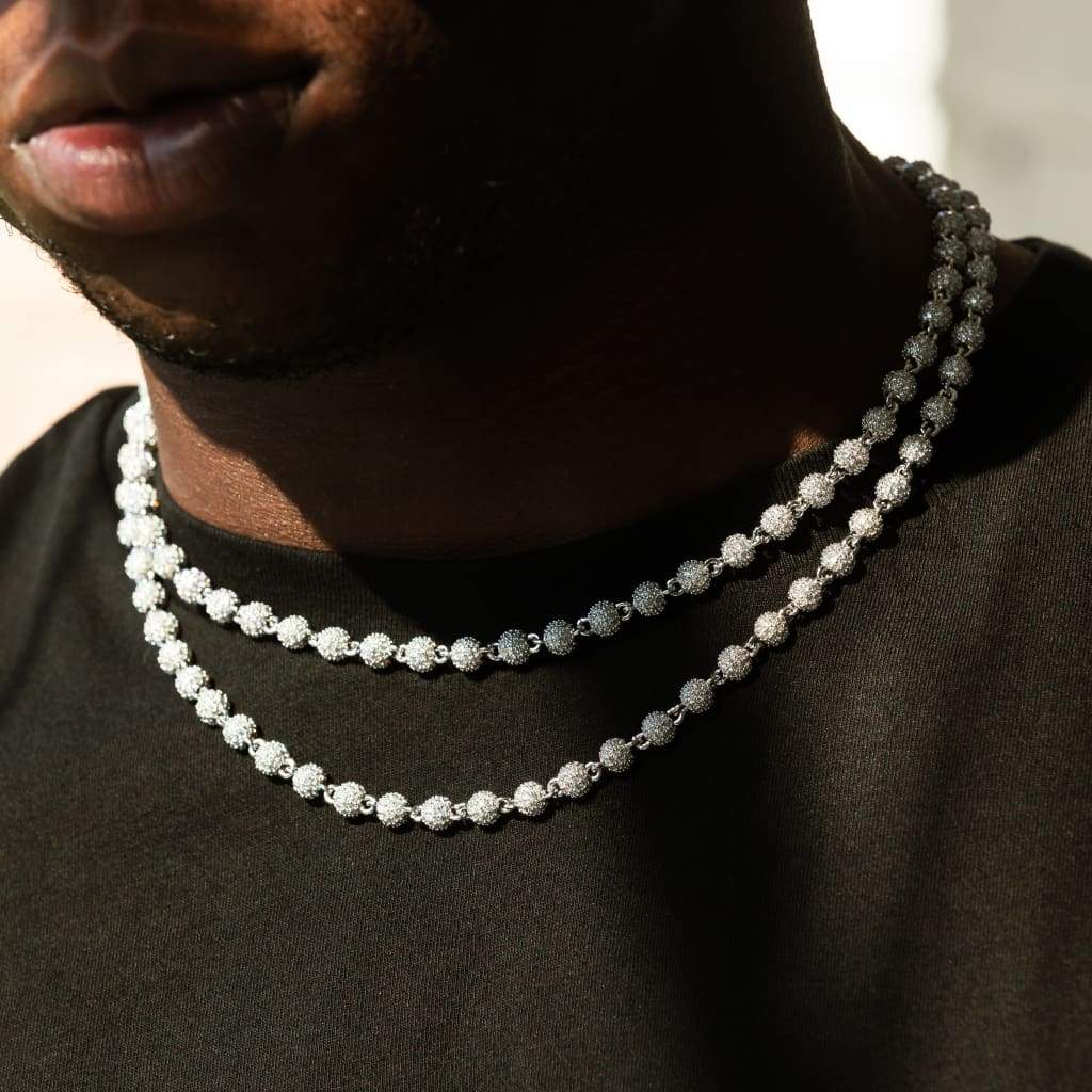 4mm Diamond Beads Chain White Gold