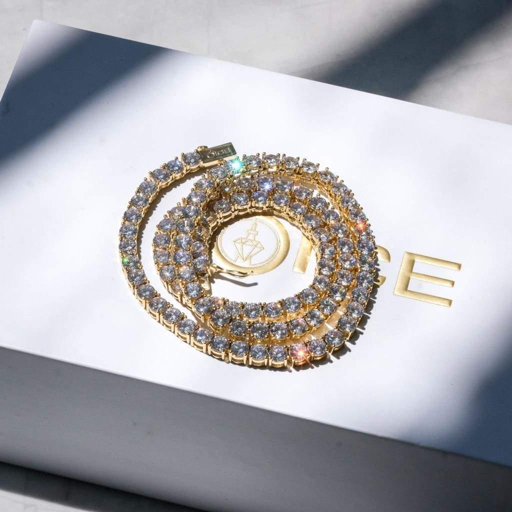5mm Moissanite Tennis Chain Gold