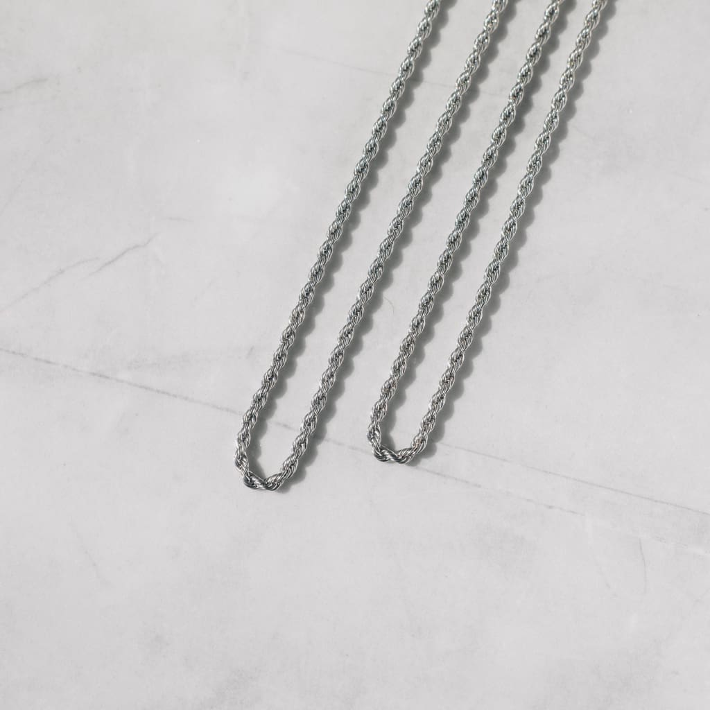 Rope Chain 3mm White Gold - 6IX ICE