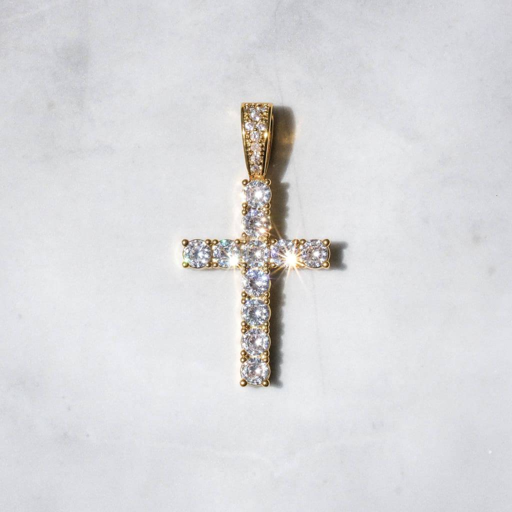 Diamond Cross Pendant 18k Gold - 6IX ICE