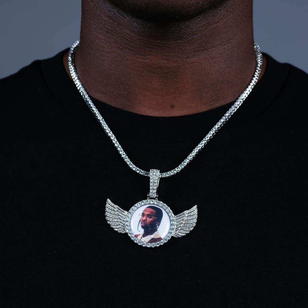 Custom Moissanite Wings Diy Chain Hip Hop Logo Pendant For Men