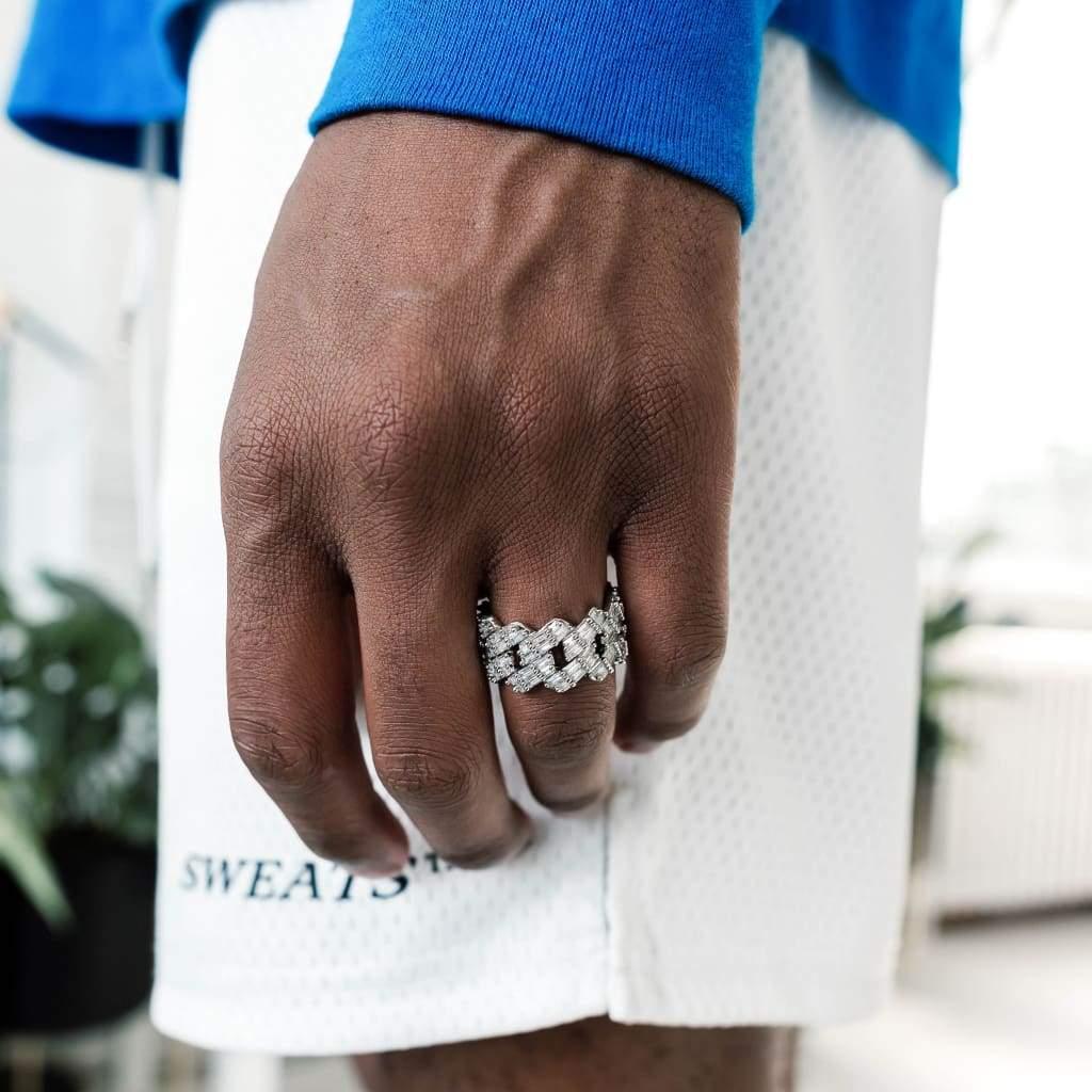 Diamond prong cuban ring Clearance