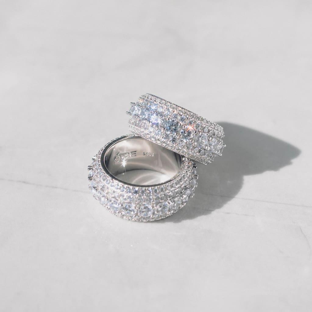 Layered Diamond Ring White Gold