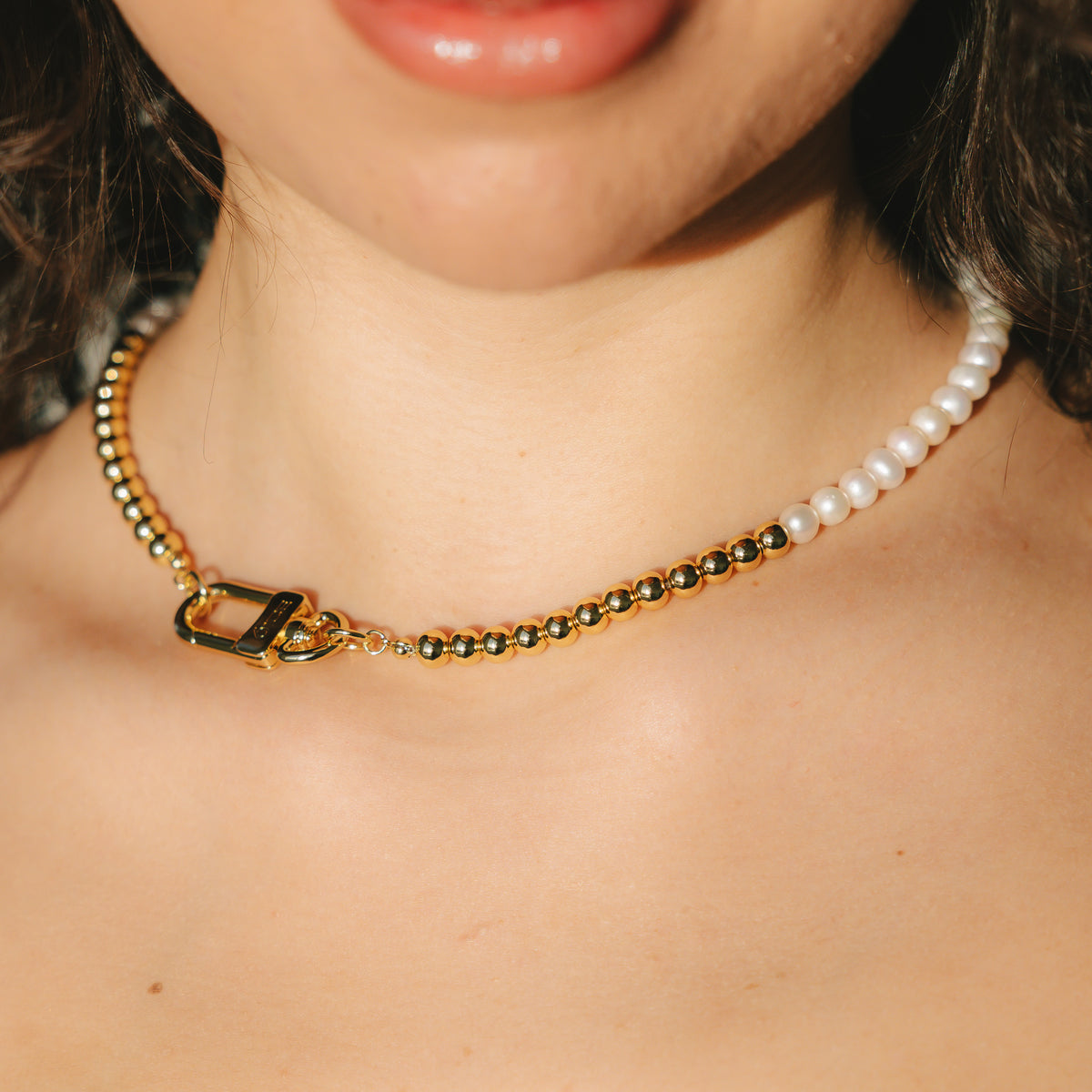 Beads Pearl Chain 18k Gold