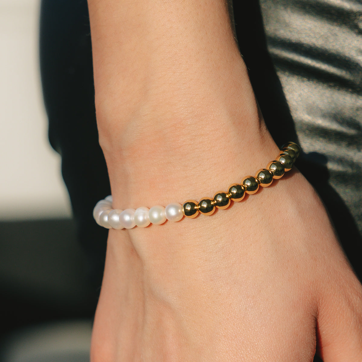 Beads Pearl Bracelet 18k Gold