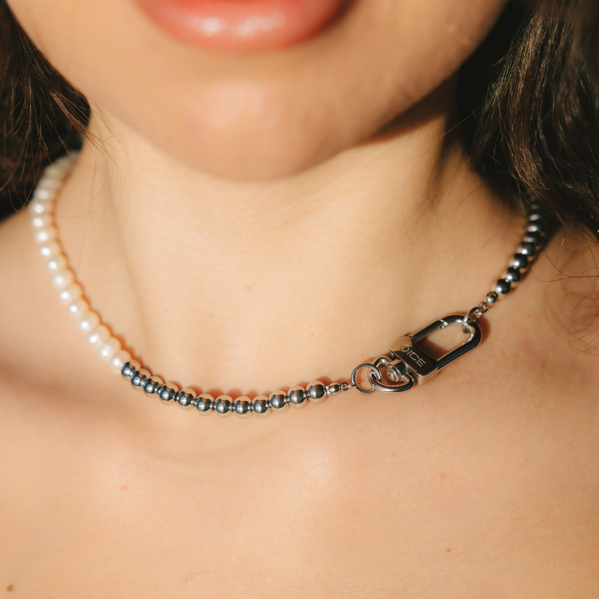 Beads Pearl Chain White Gold