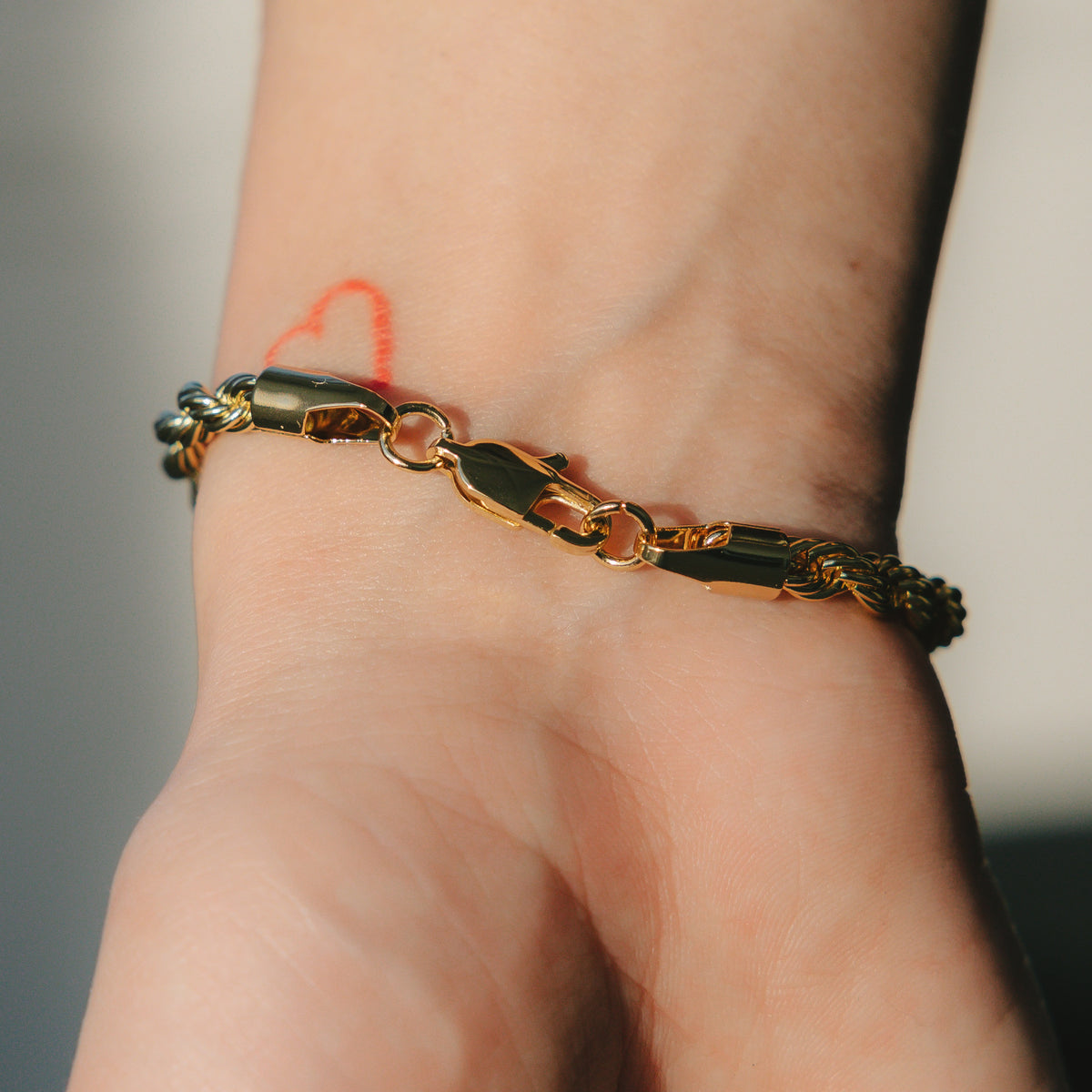 5mm Rope Bracelet 18k Gold