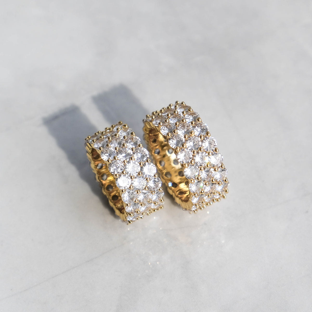 3 Row Eternity Ring 18k Gold