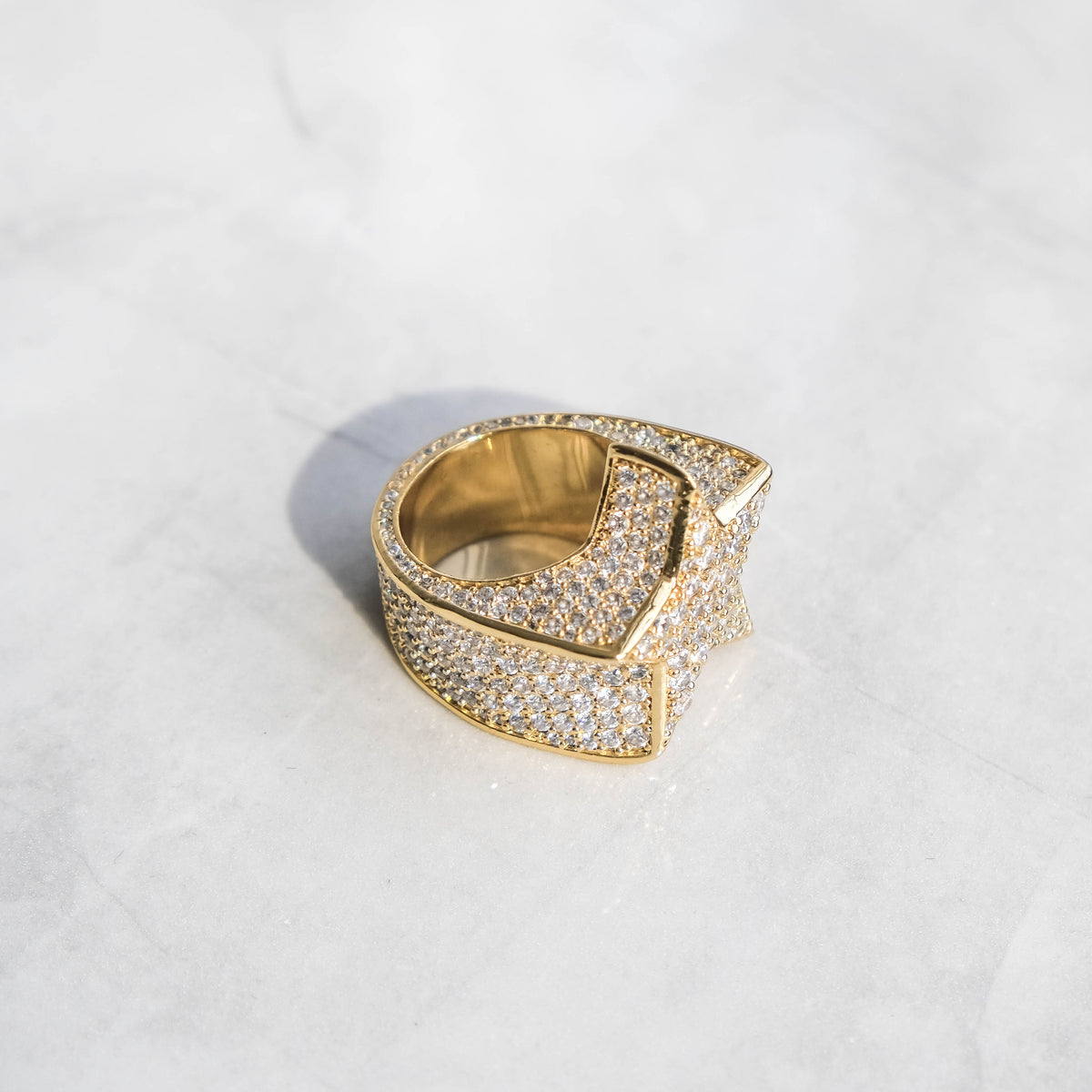 Solid Gold Ring with A Small Star 18K Rose