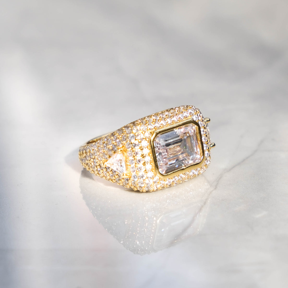 Emerald Cluster Ring 18k Gold - 6IX ICE