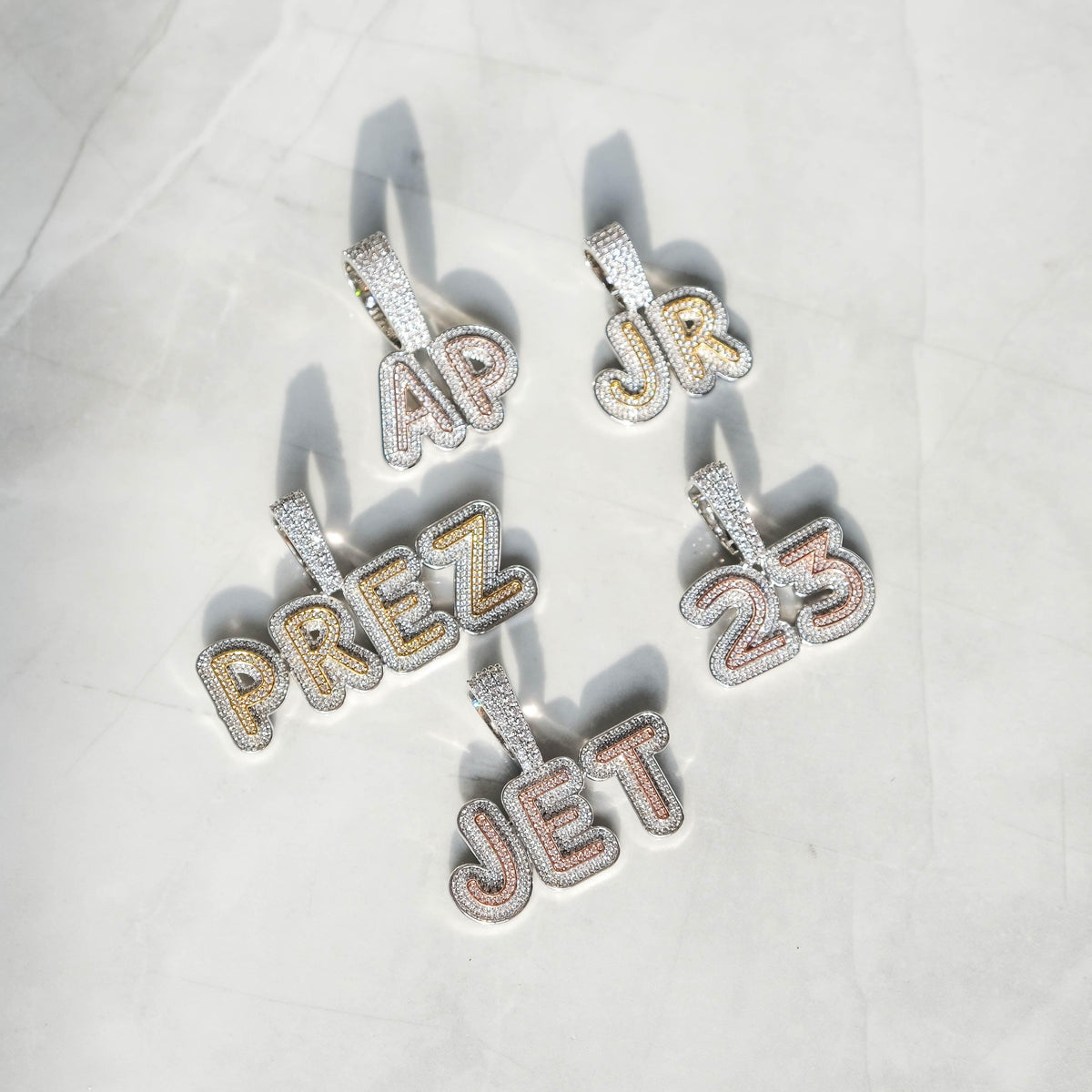 2 Tone Layered Letter Custom Pendant