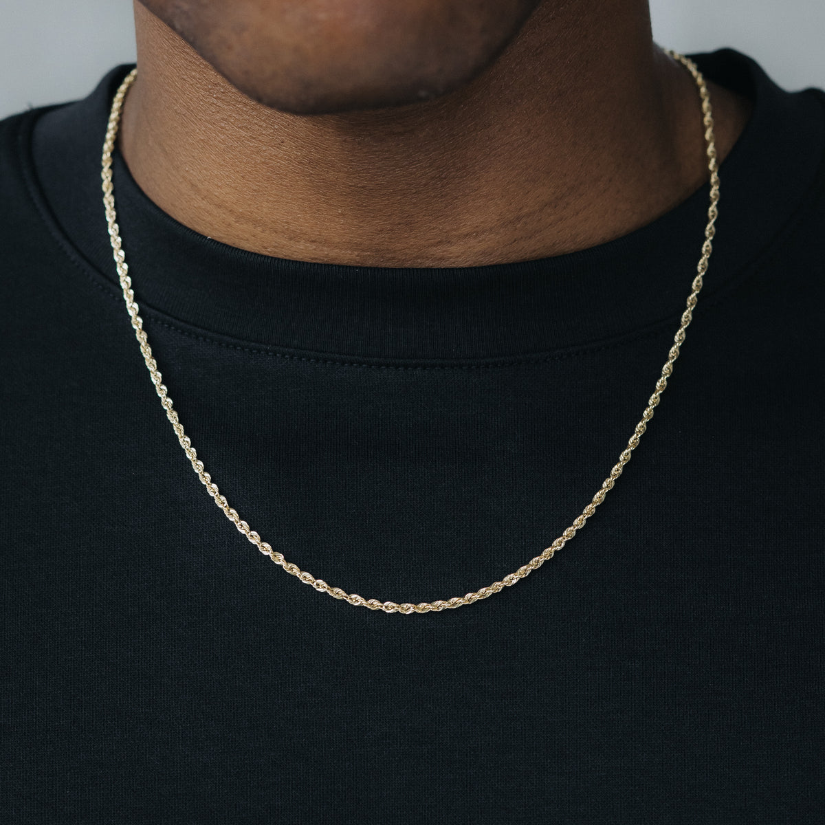 10k Solid Gold Rope Chain 2mm