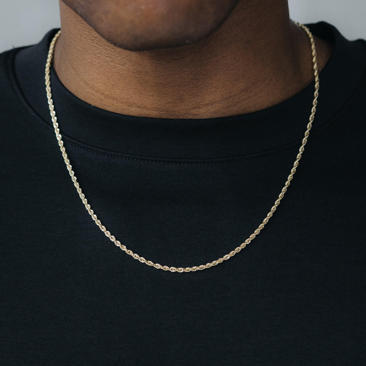 10k Solid Gold Rope Chain 2mm - 6 ICE